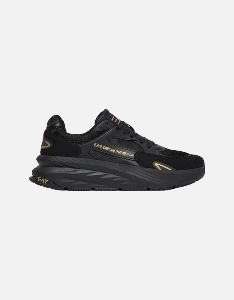 Emporio Armani Crusher Sonic Mix Trainers Triple Black/Gold