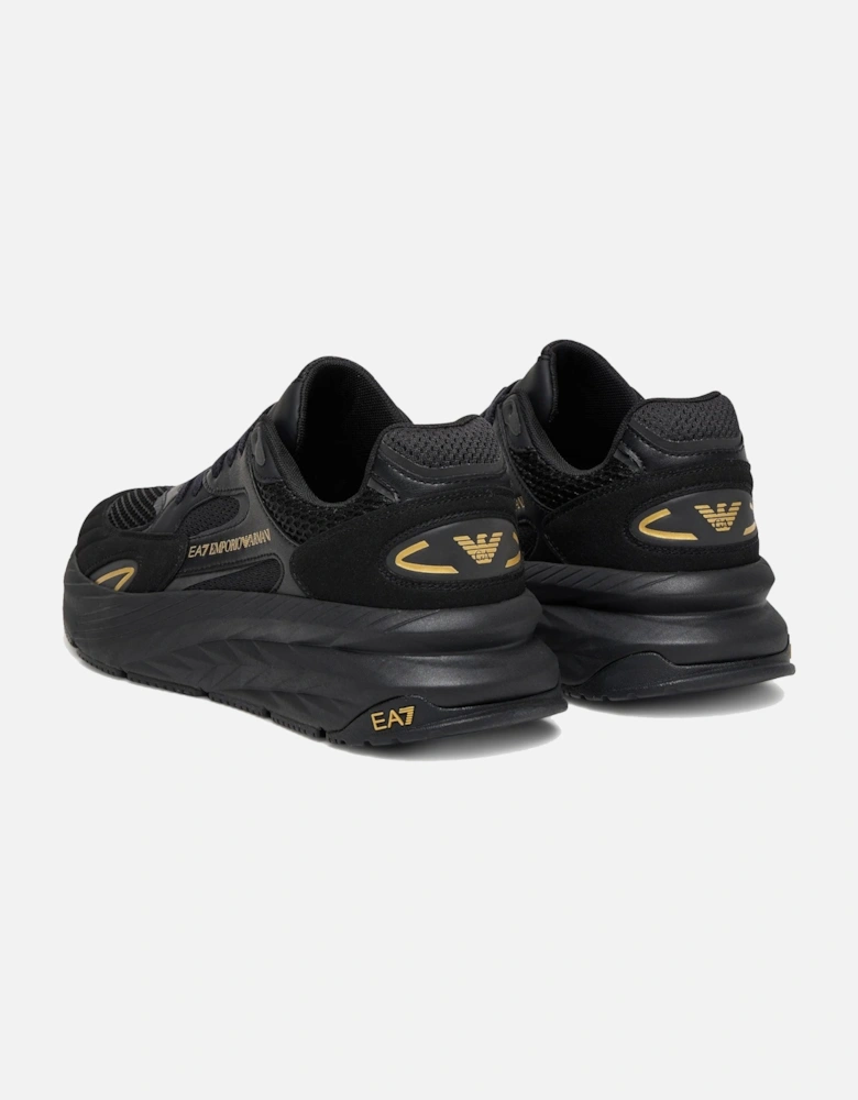Emporio Armani Crusher Sonic Mix Trainers Triple Black/Gold