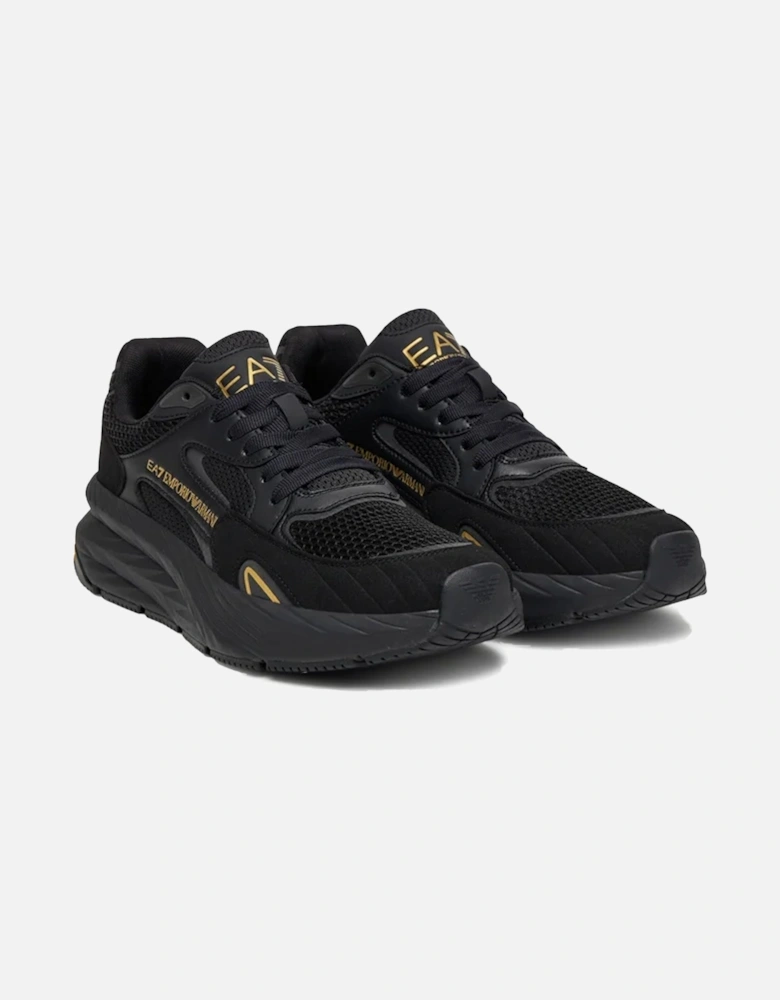 Emporio Armani Crusher Sonic Mix Trainers Triple Black/Gold