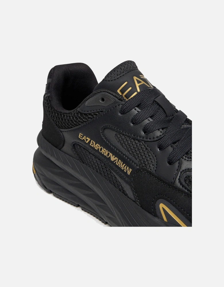 Emporio Armani Crusher Sonic Mix Trainers Triple Black/Gold