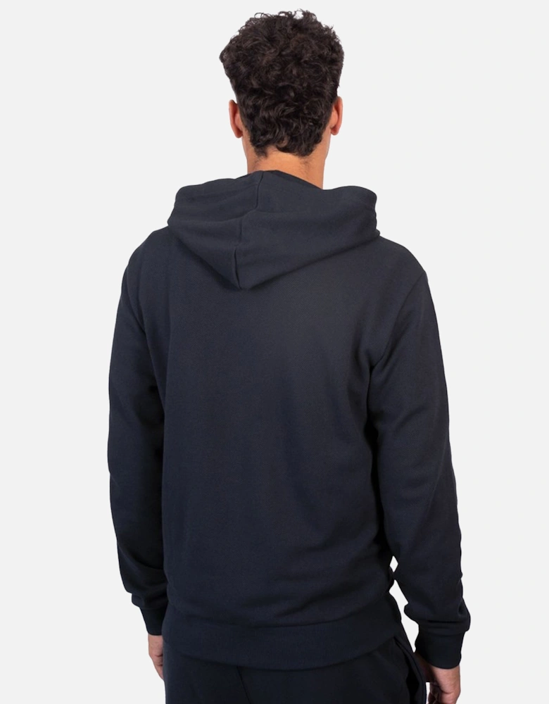 Lounge Pique Zip Hoodie Navy