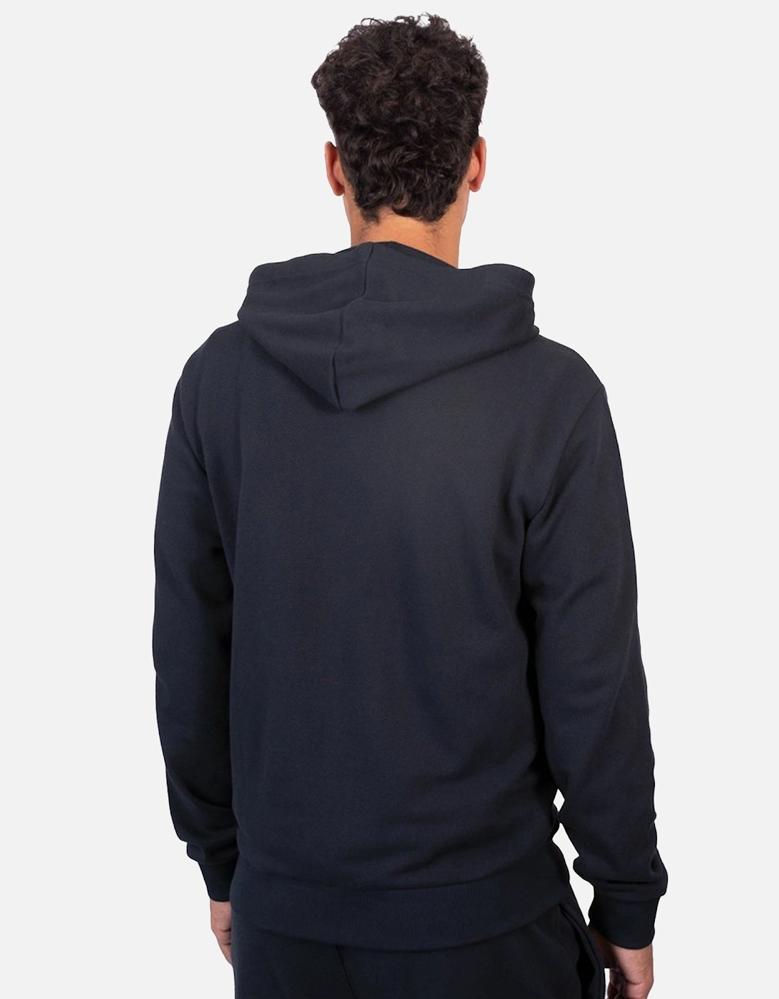 Lounge Pique Zip Hoodie Navy