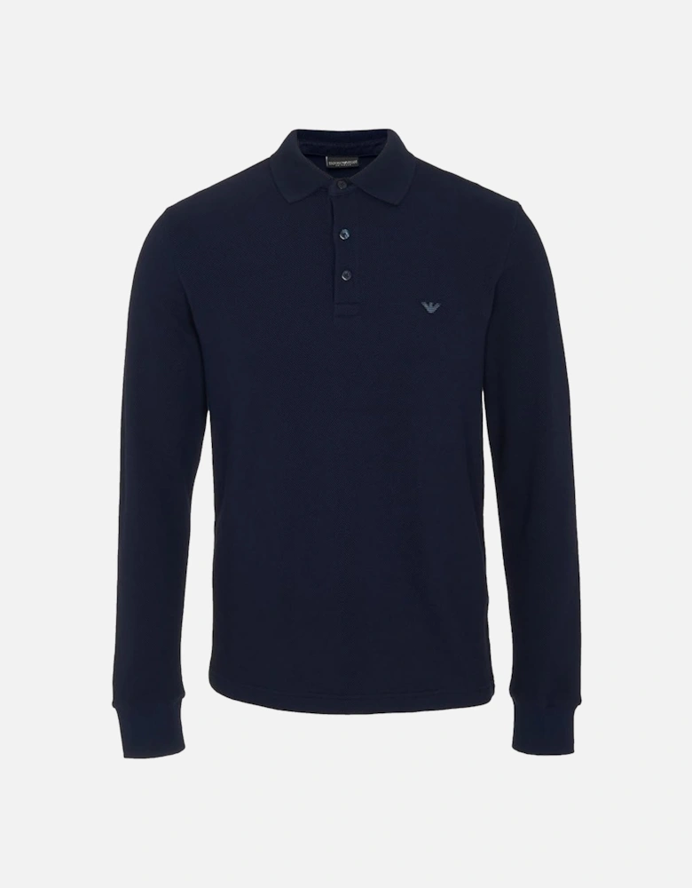 Lounge Pique Polo Sweatshirt Navy