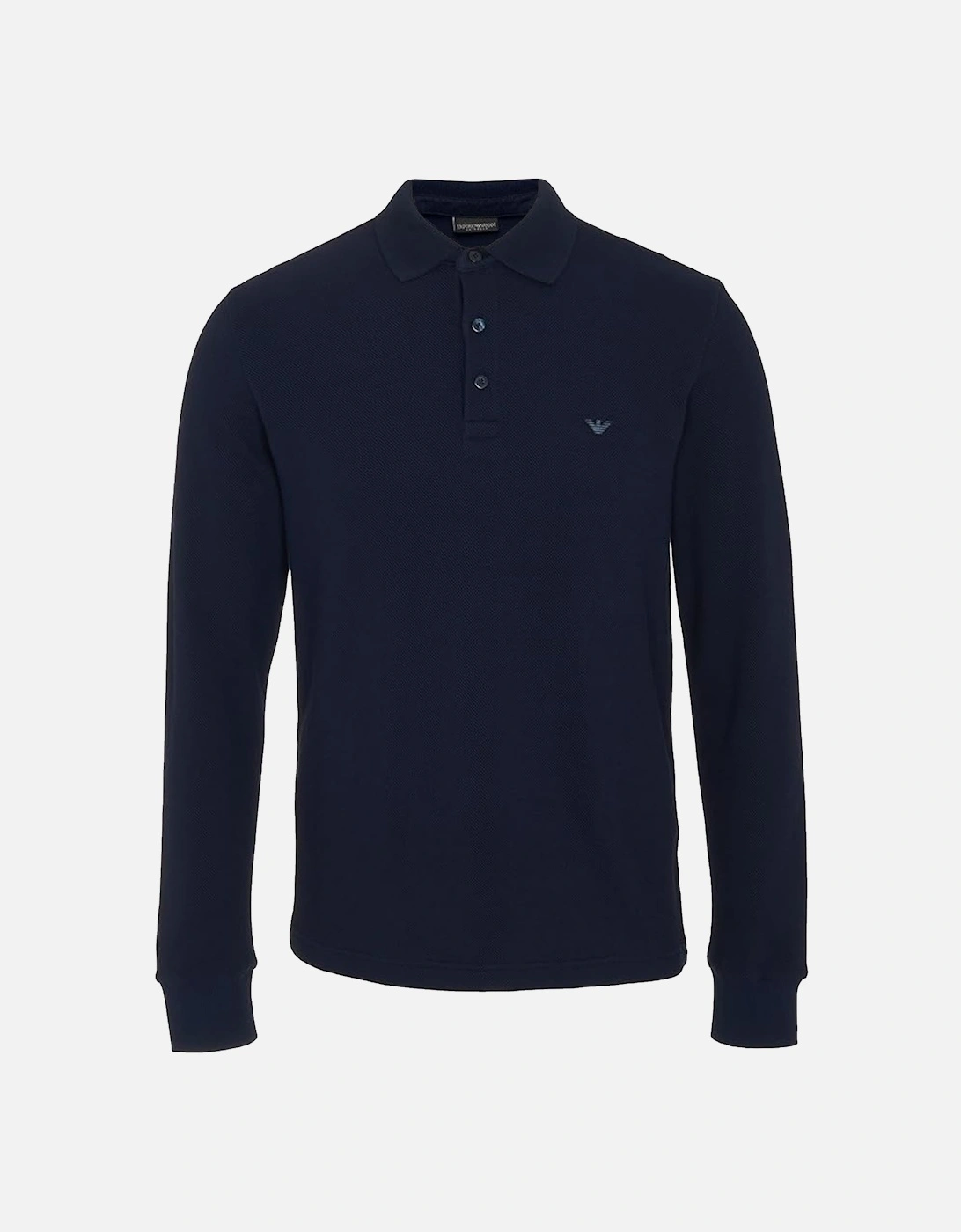 Lounge Pique Polo Sweatshirt Navy, 3 of 2