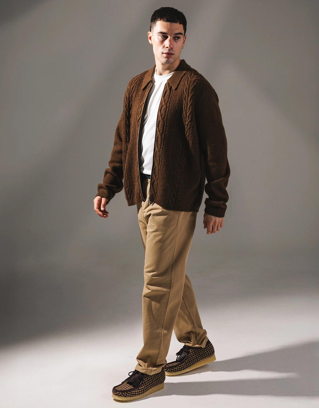 Relaxed Fit Friar Zip Knit Cardigan