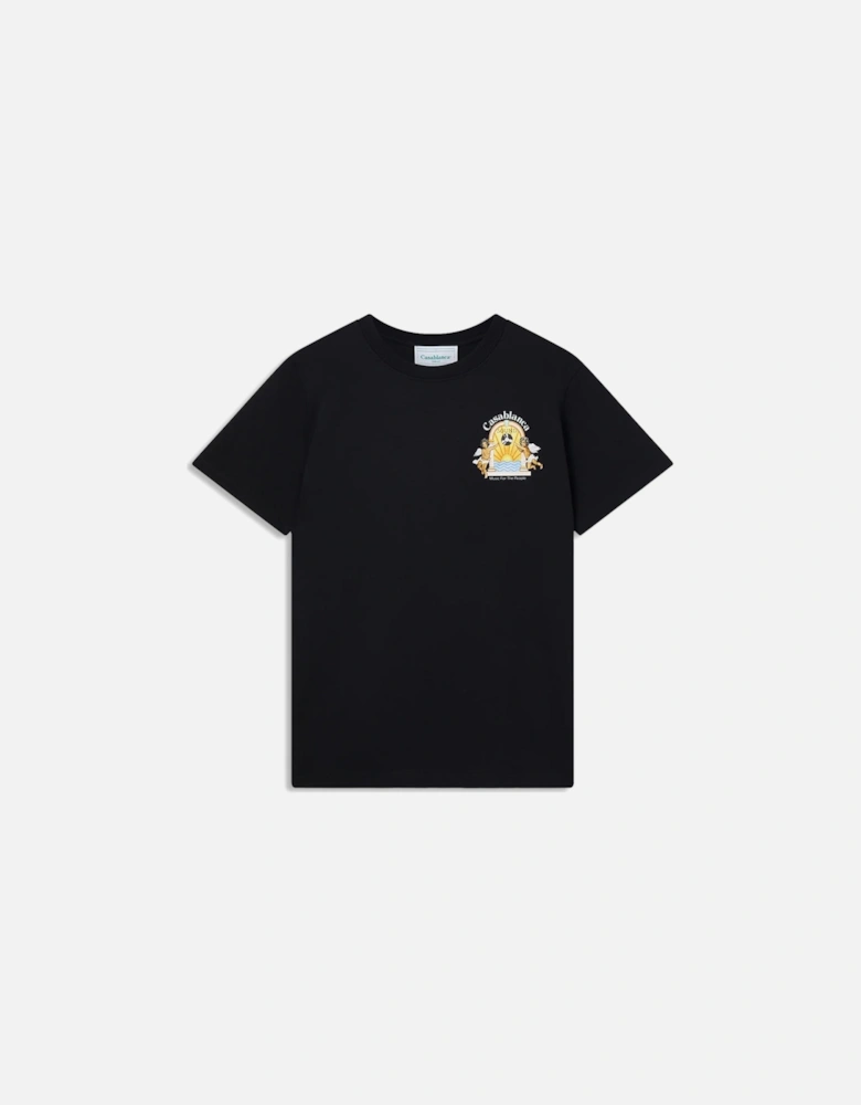 Men's Black Studio De Musique Printed T-shirt