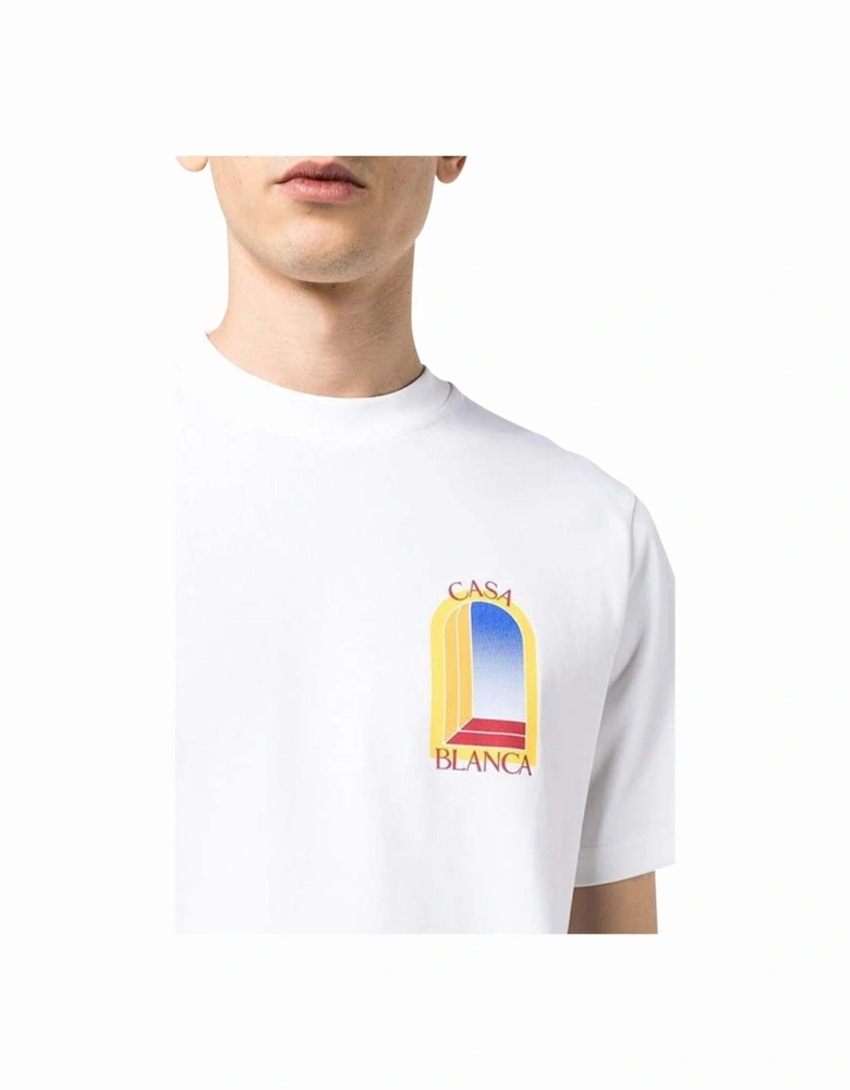 Men's White L'arche De Nuit Printed T-Shirt