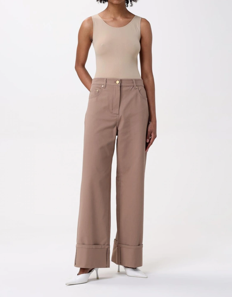 Wide Leg Cuffed Pants