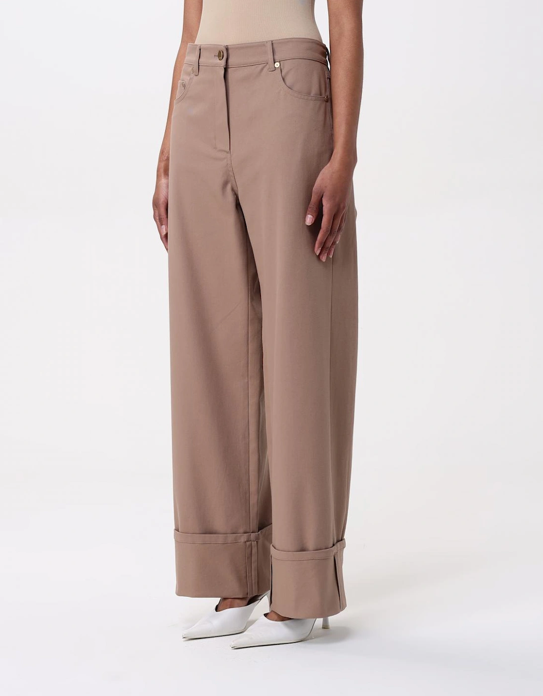 Wide Leg Cuffed Pants