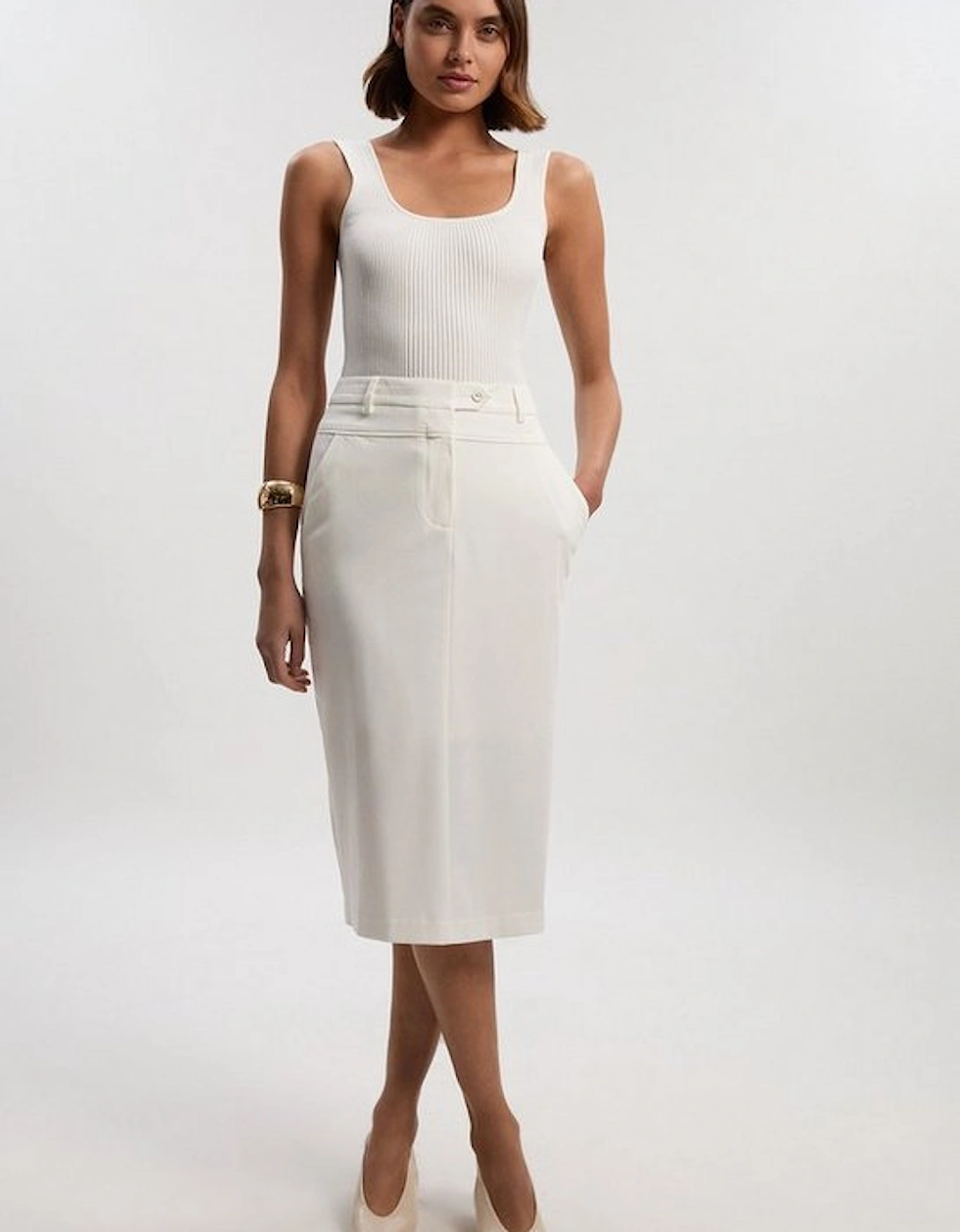 Tailored Tux High Waisted Pencil Skirt, 2 of 1