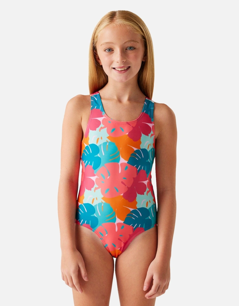 Girls Katrisse Tropical Leaves One Piece Swimsuit
