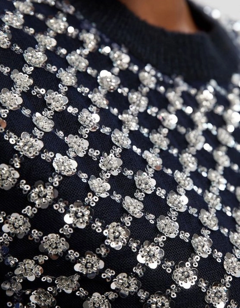 Plus Size Embellished Cosy Knit Tank Top