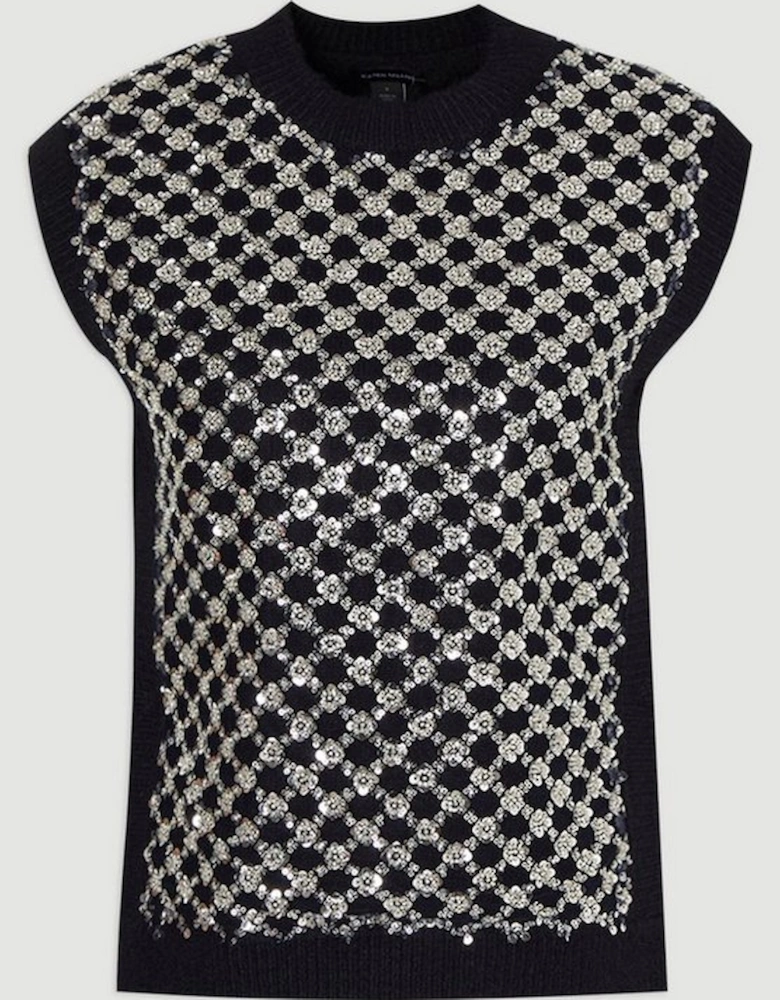 Plus Size Embellished Cosy Knit Tank Top