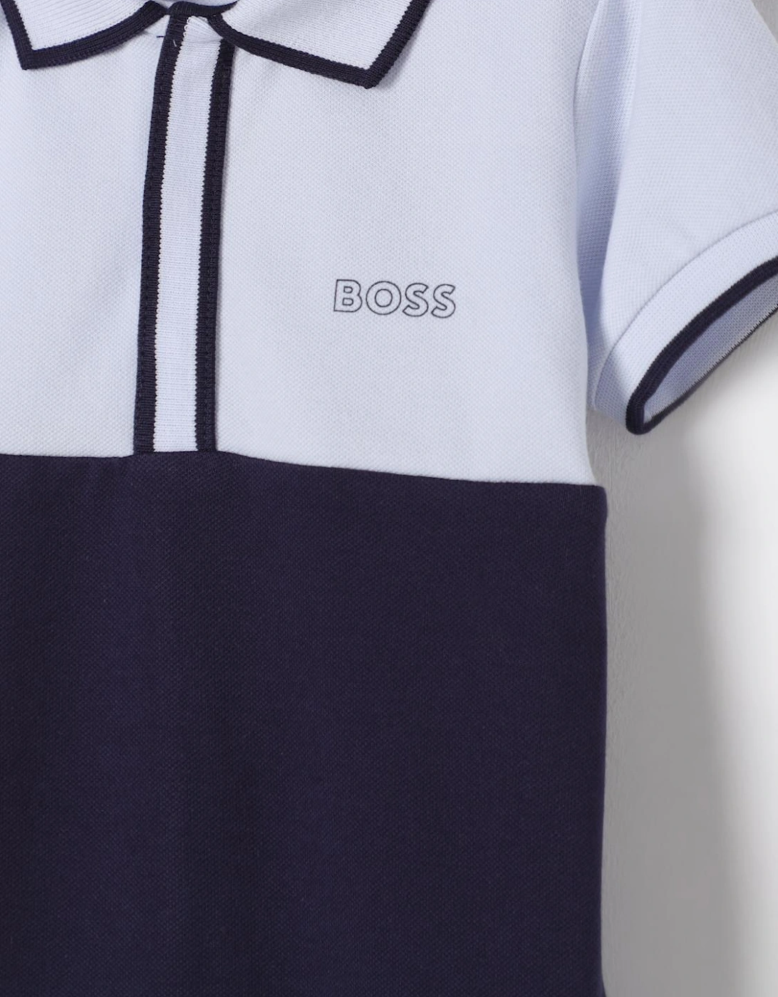 Baby Polo Romper TwoTone Design
