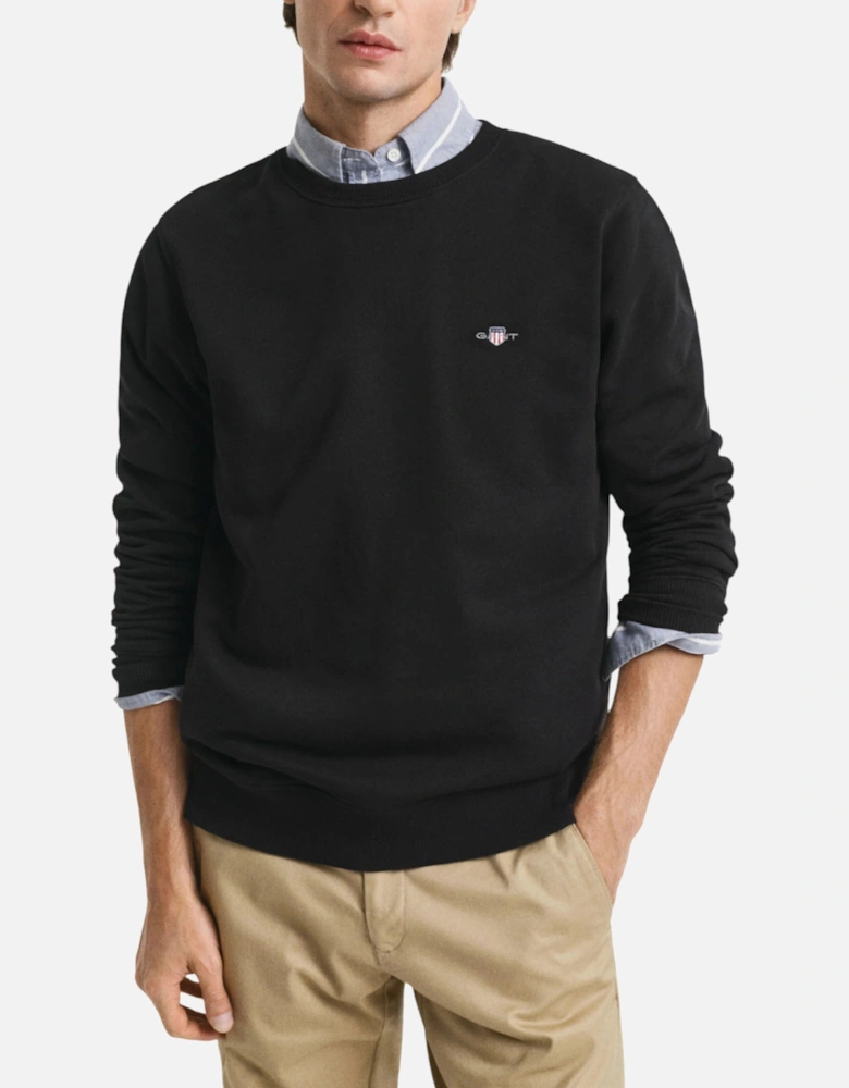 Shield Mens Crew Neck Sweatshirt Pullover French Terry Graphic Embroidered