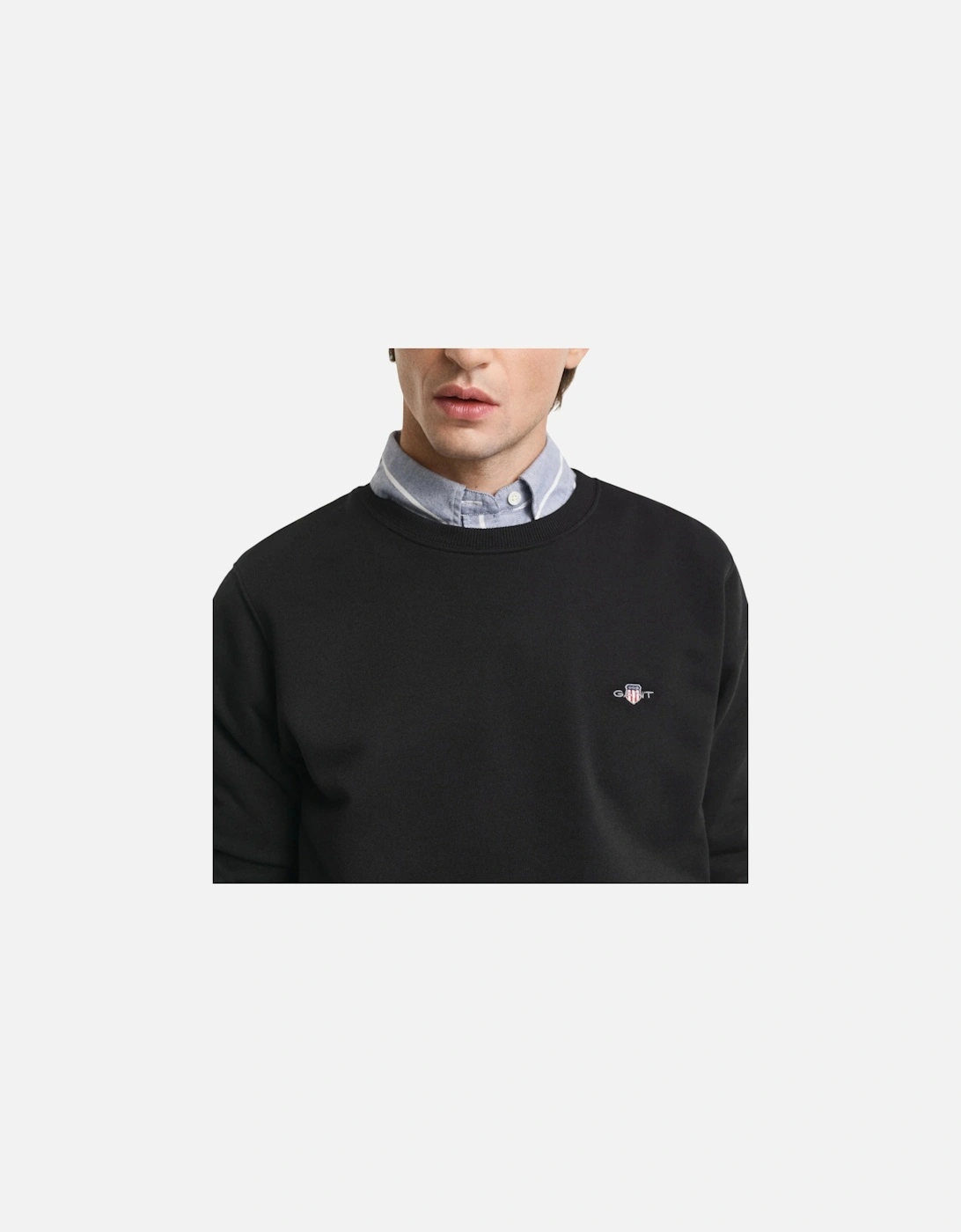 Shield Mens Crew Neck Sweatshirt Pullover French Terry Graphic Embroidered