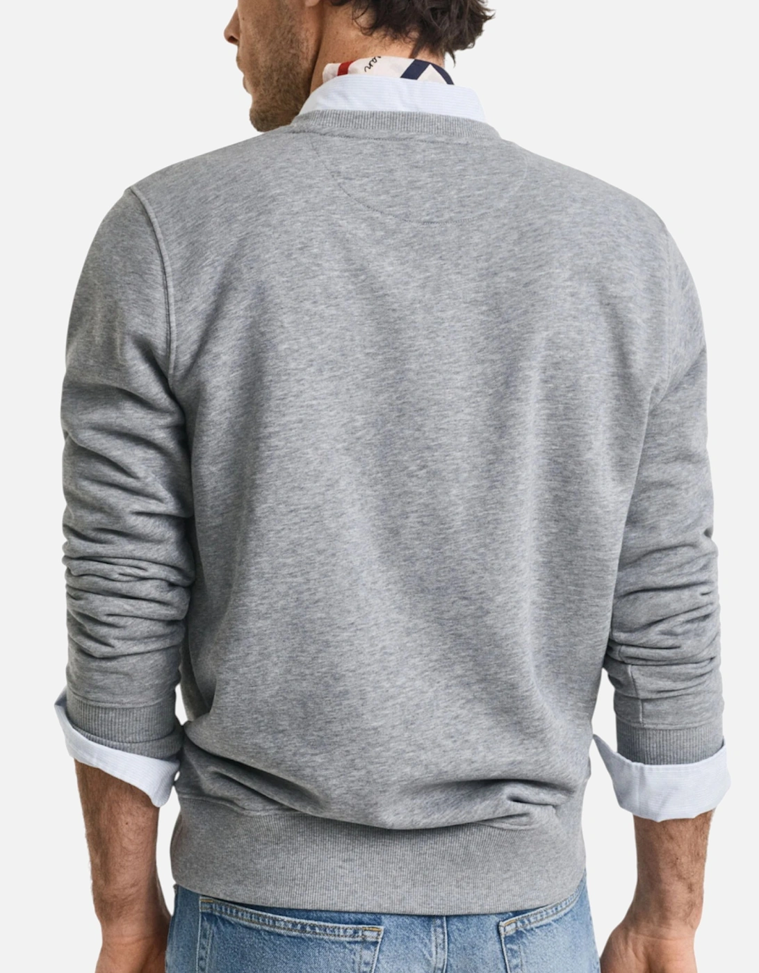 Shield Mens Crew Neck Sweatshirt Pullover French Terry Graphic Embroidered