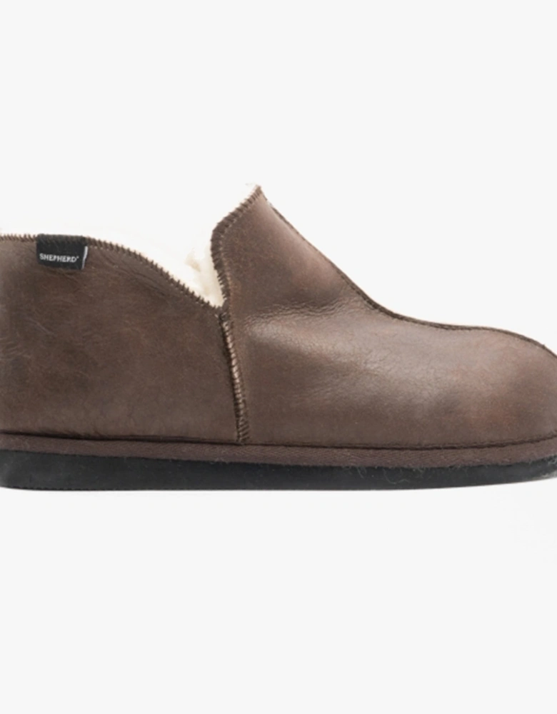 ANTON Mens Sheepskin Slipper Boots Oiled Antique