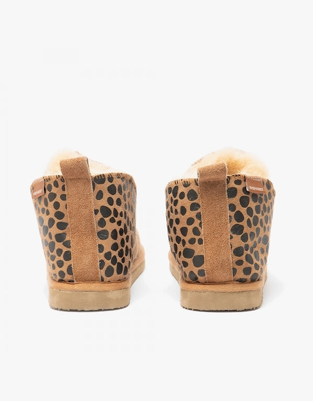 ANNIE Womens Sheepskin Slipper Boots Leopard/Chestnut