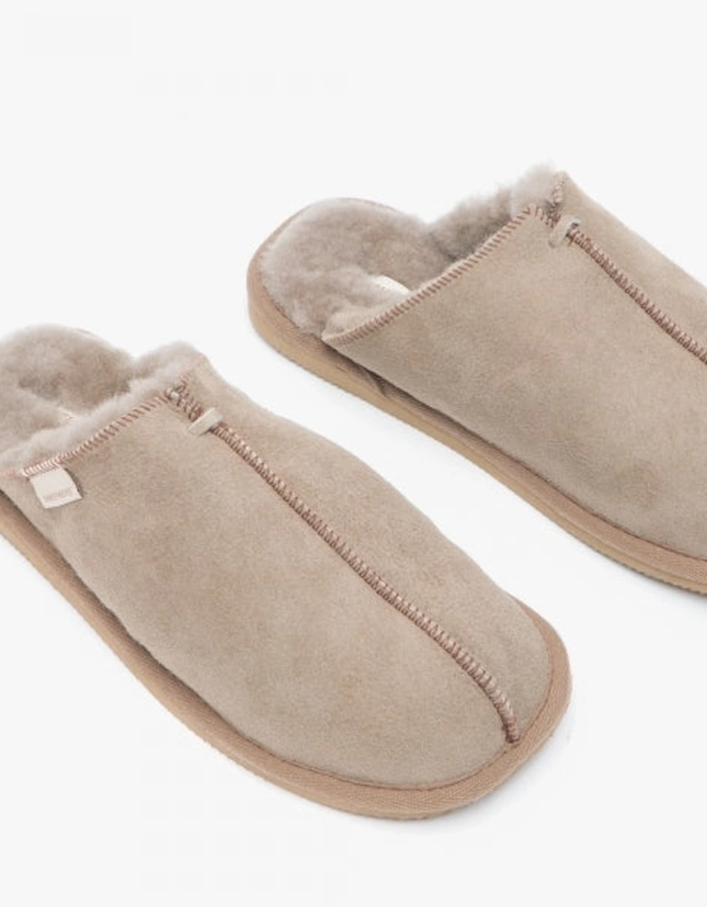 HUGO Mens Sheepskin Mules Stone