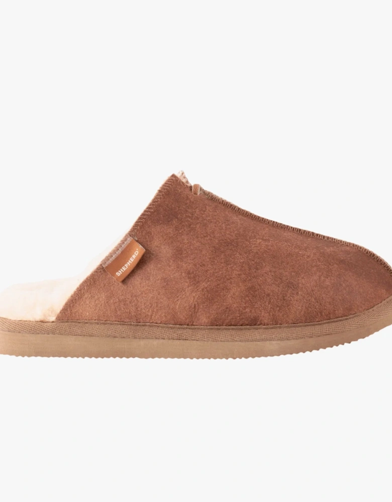 HUGO Mens Sheepskin Mules Brown