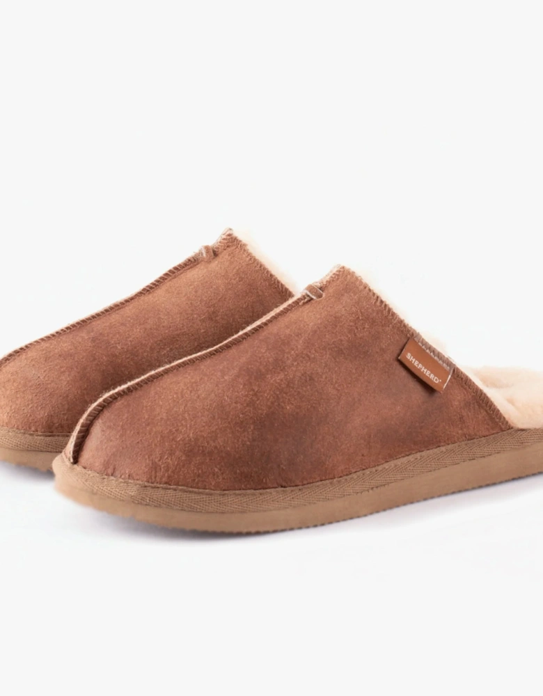 HUGO Mens Sheepskin Mules Brown