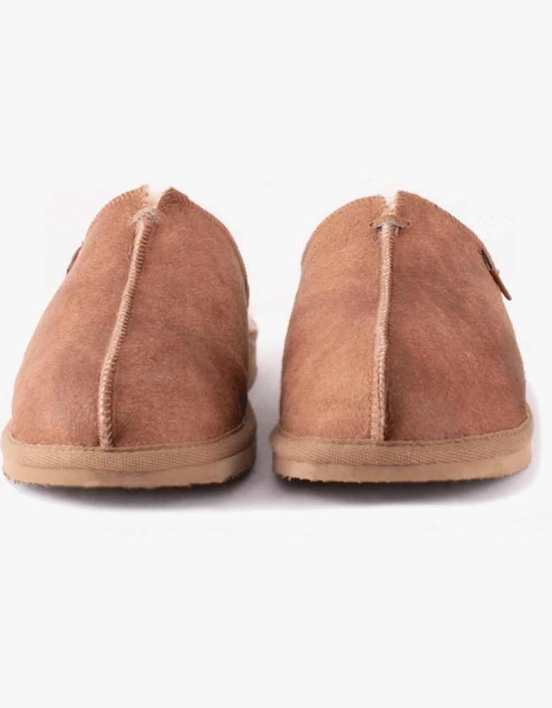 HUGO Mens Sheepskin Mules Brown