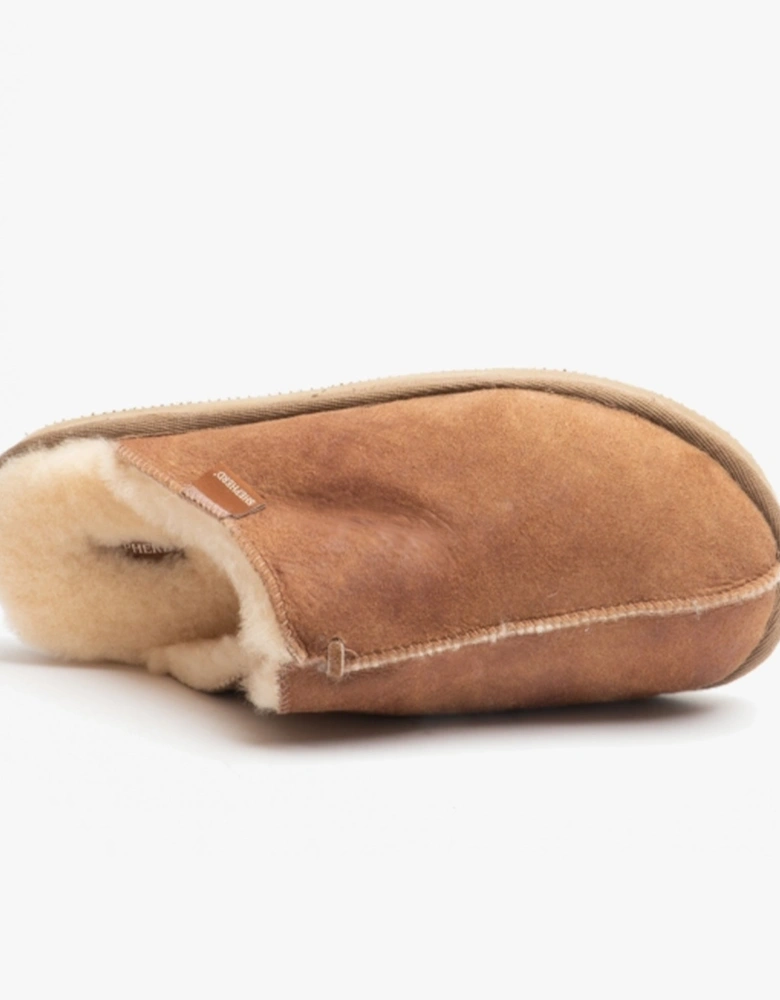 HUGO Mens Sheepskin Mules Brown
