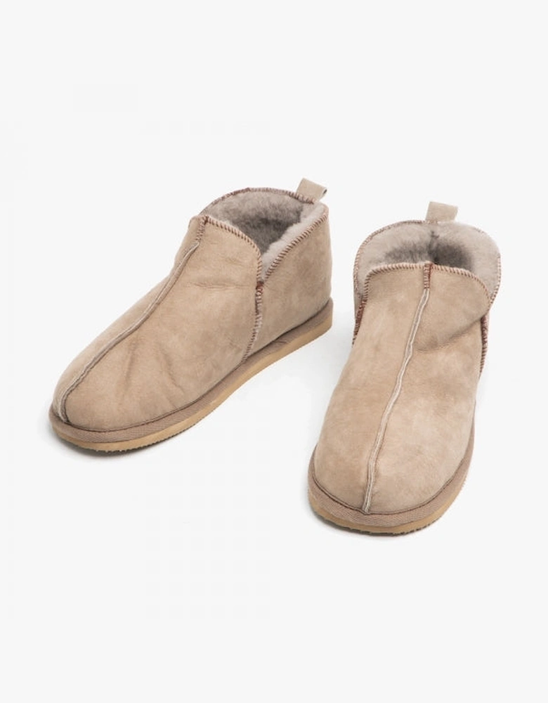 ANTON Mens Sheepskin Slipper Boots Stone
