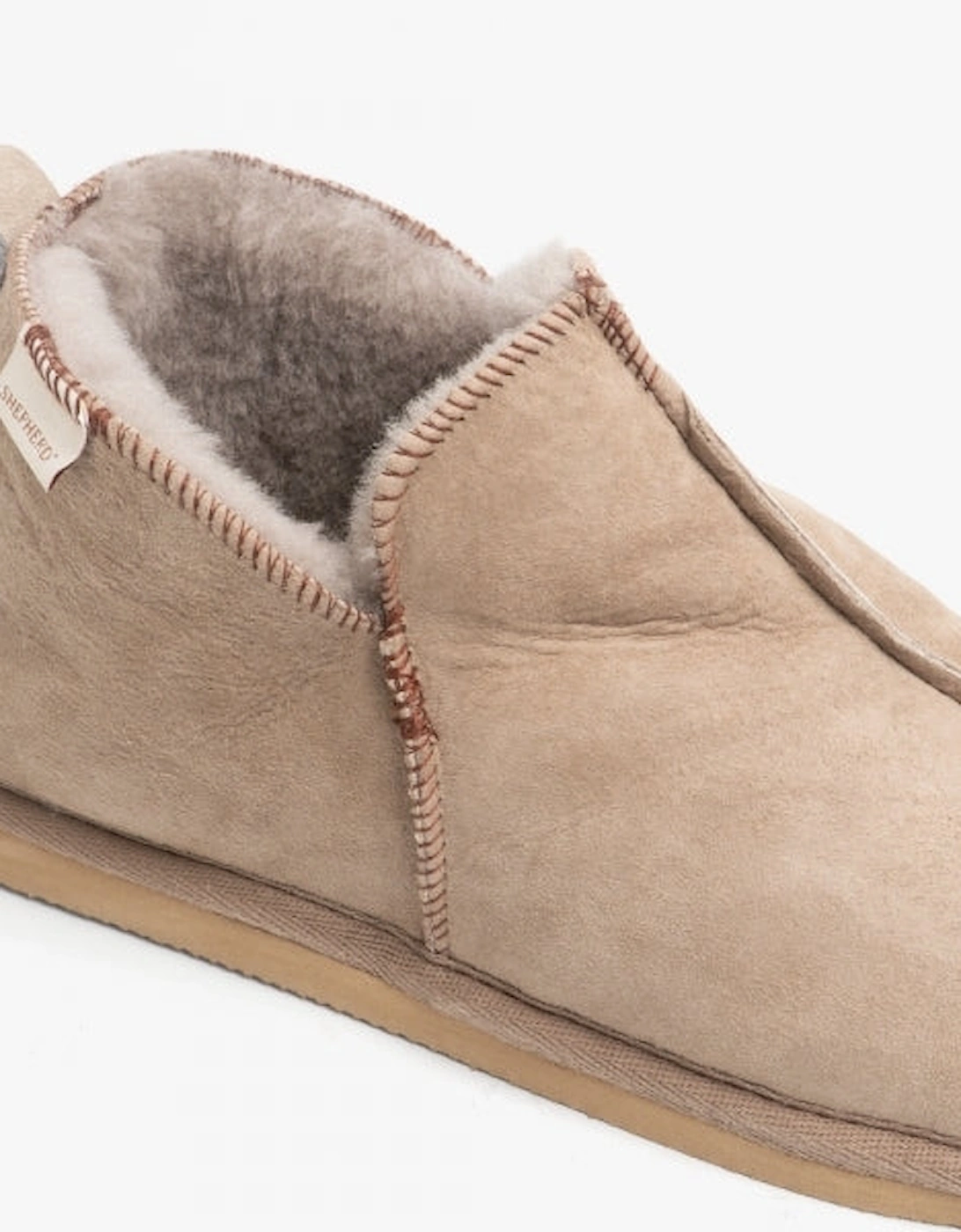ANTON Mens Sheepskin Slipper Boots Stone