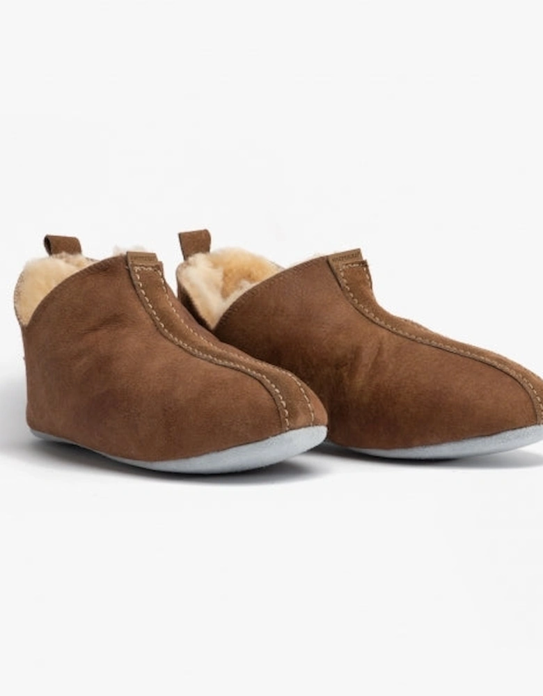 LINA Womens Sheepskin Slipper Boots Antique/Cognac