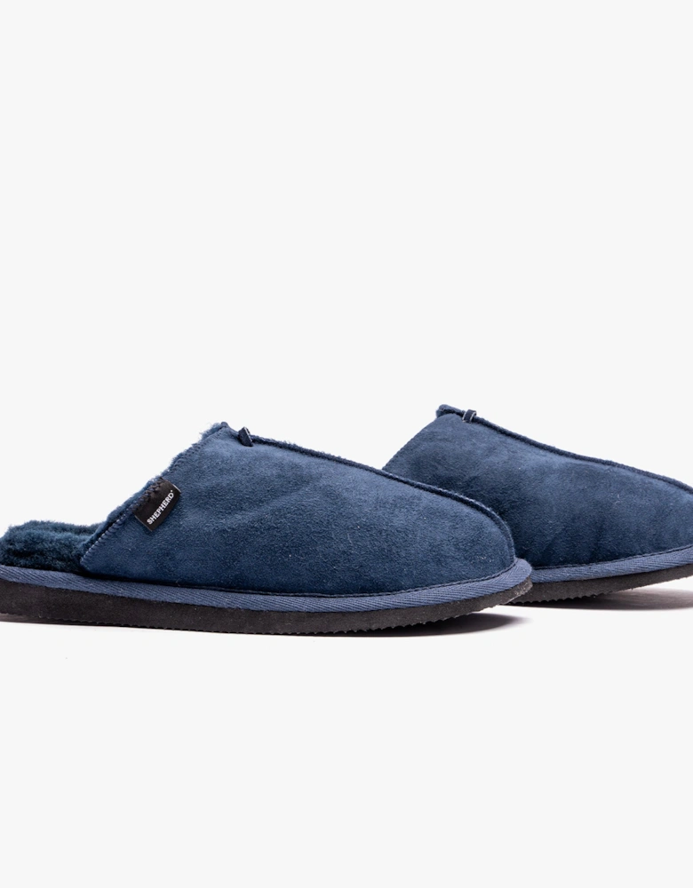 HUGO Mens Sheepskin Mules Navy