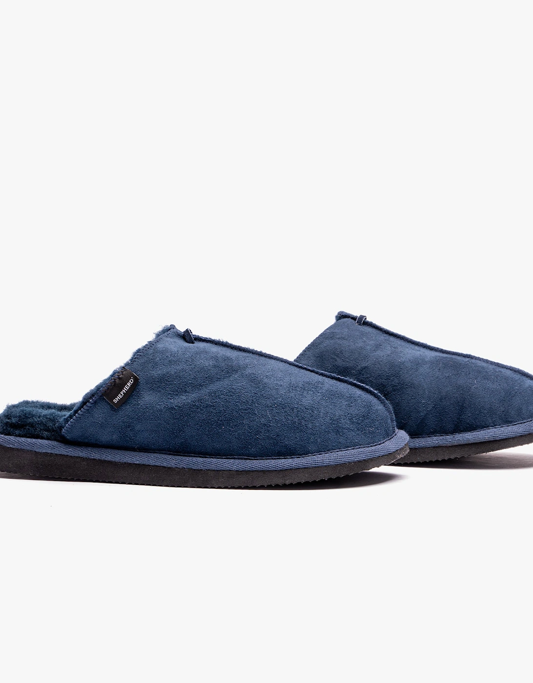 HUGO Mens Sheepskin Mules Navy