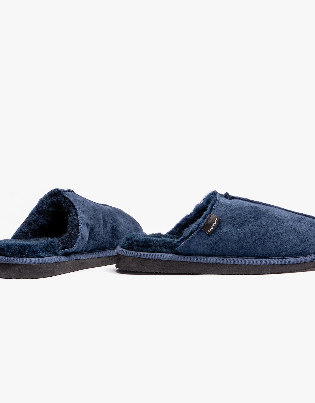 HUGO Mens Sheepskin Mules Navy