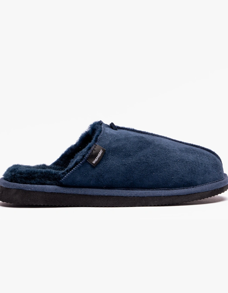 HUGO Mens Sheepskin Mules Navy
