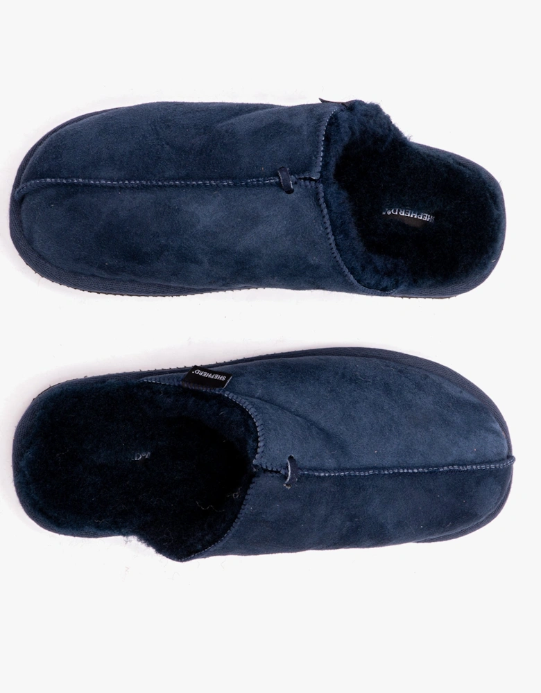 HUGO Mens Sheepskin Mules Navy