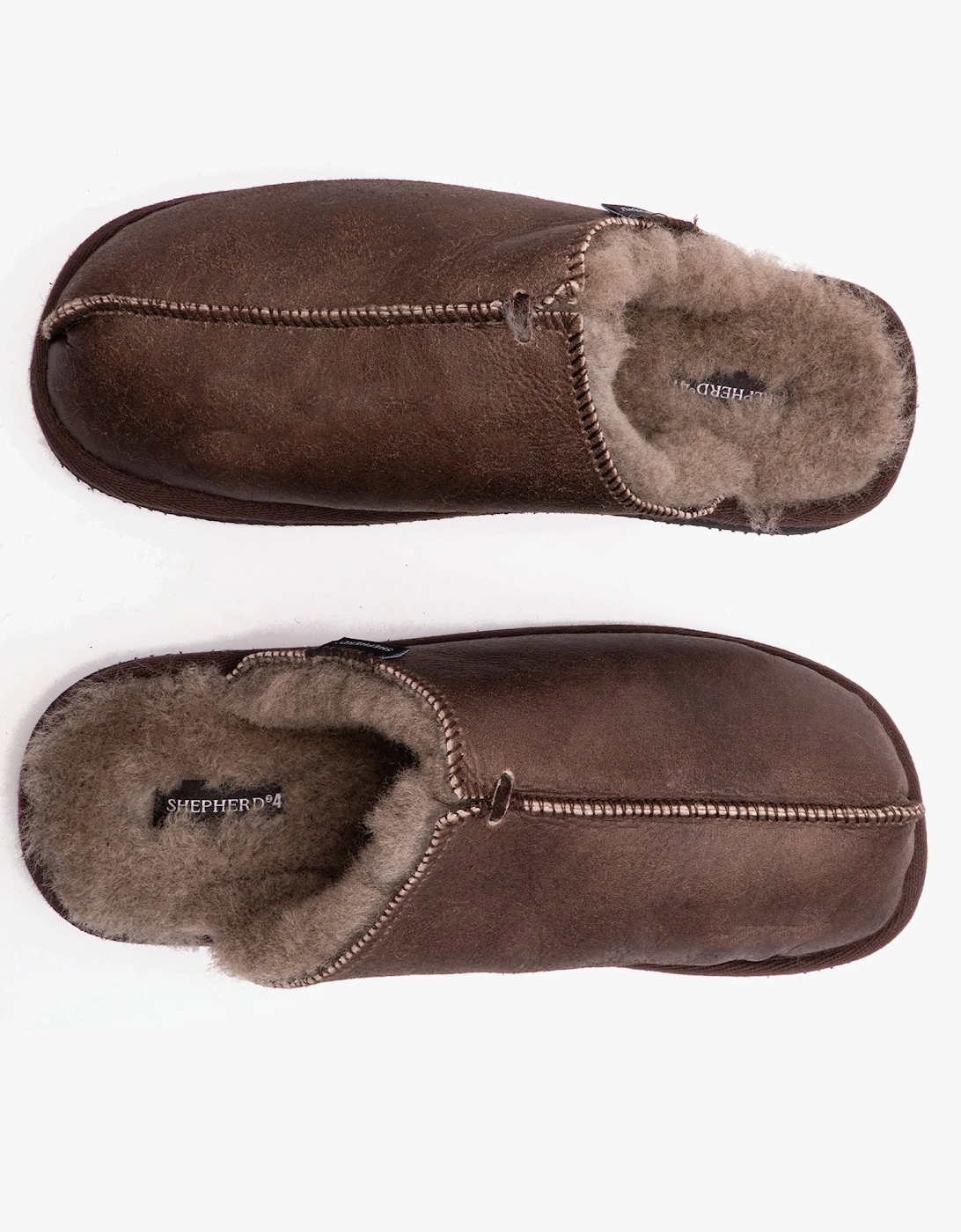 HUGO Mens Sheepskin Mules Oiled Antique