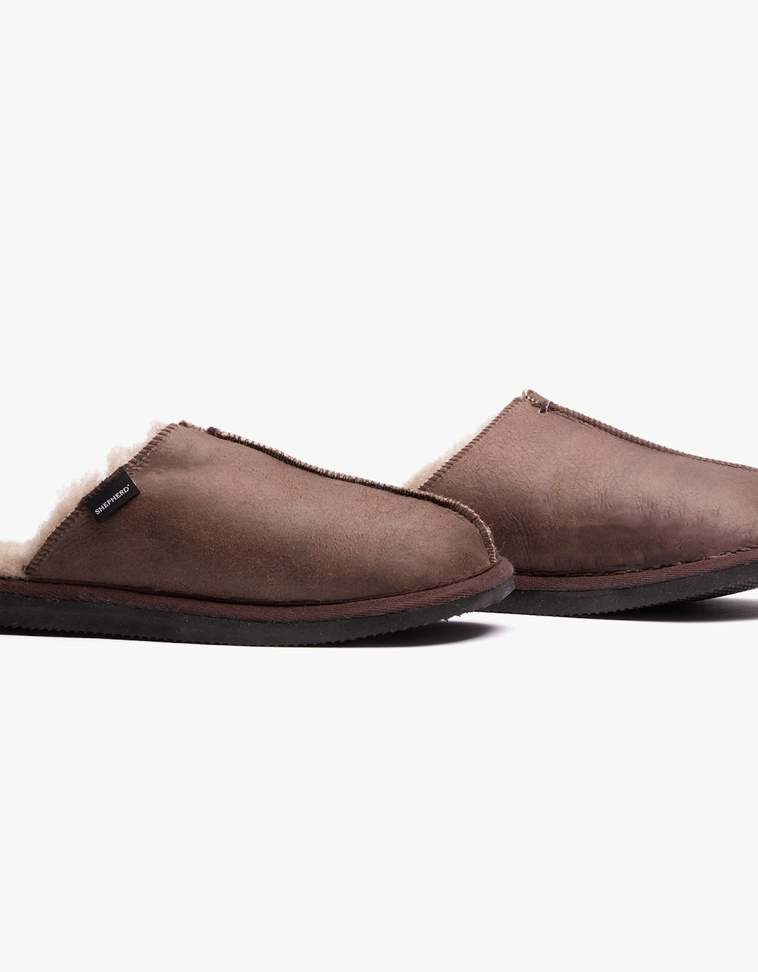 HUGO Mens Sheepskin Mules Oiled Antique
