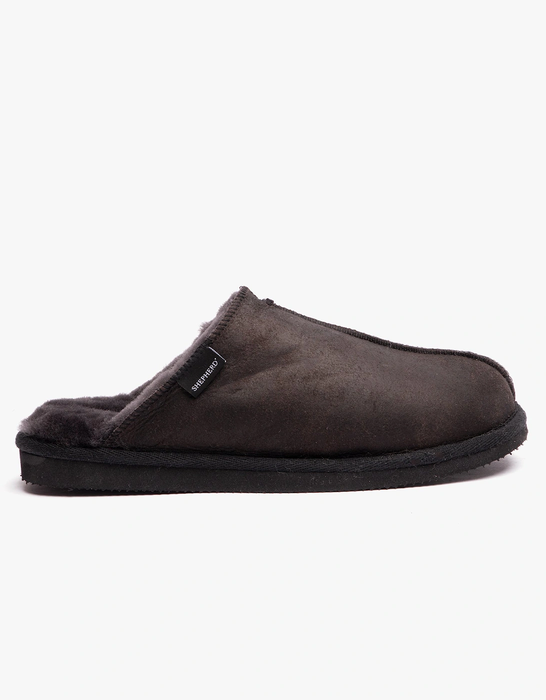 HUGO Mens Sheepskin Mules Black, 7 of 6