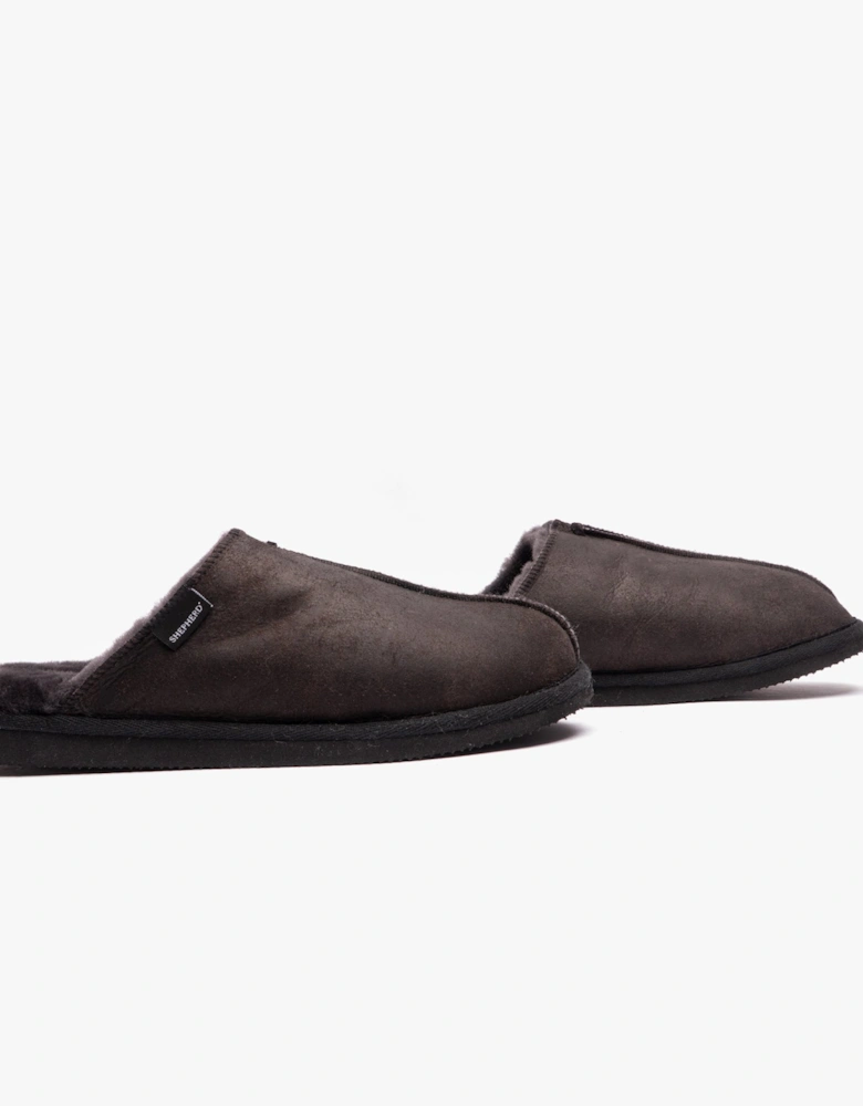 HUGO Mens Sheepskin Mules Black
