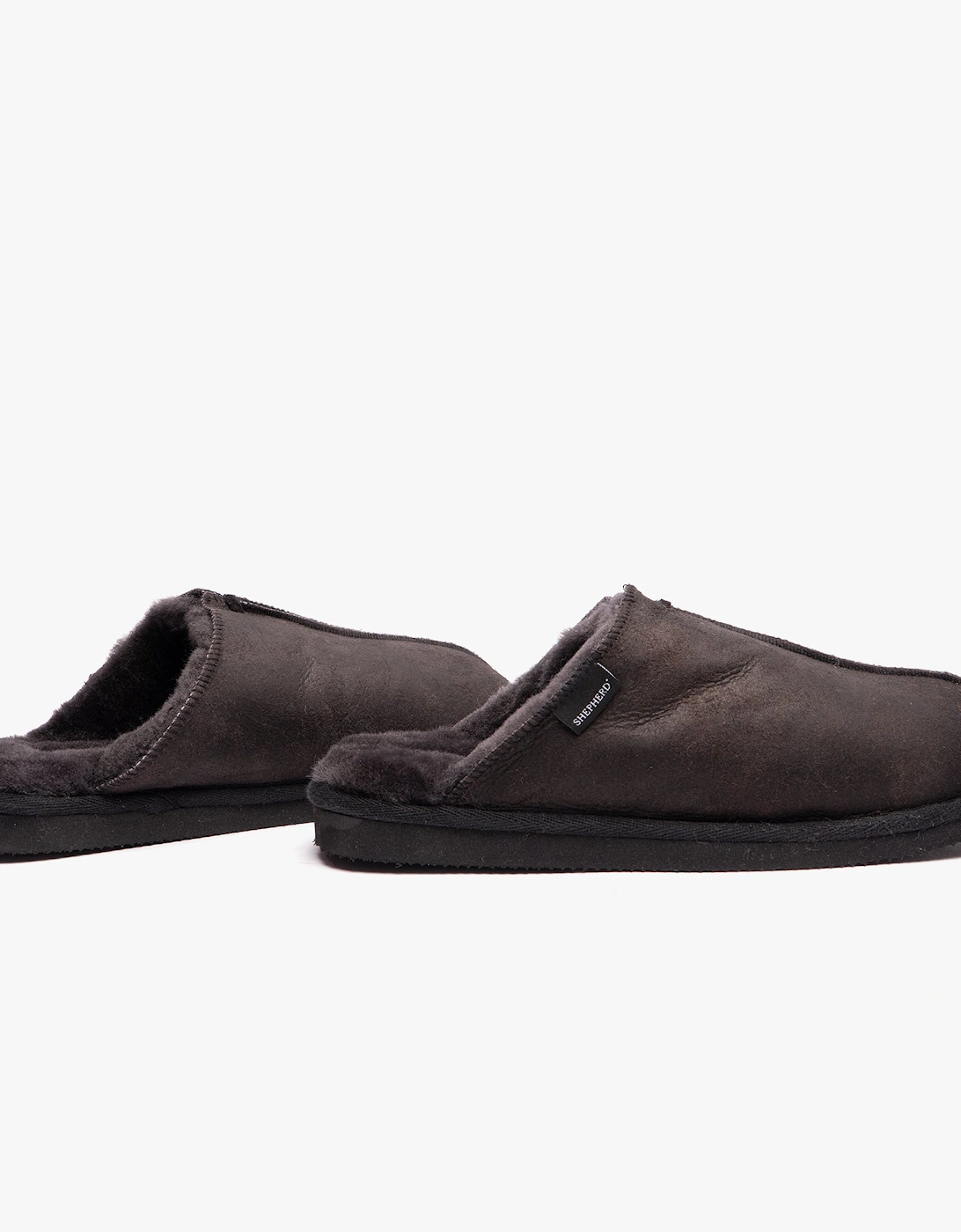HUGO Mens Sheepskin Mules Black