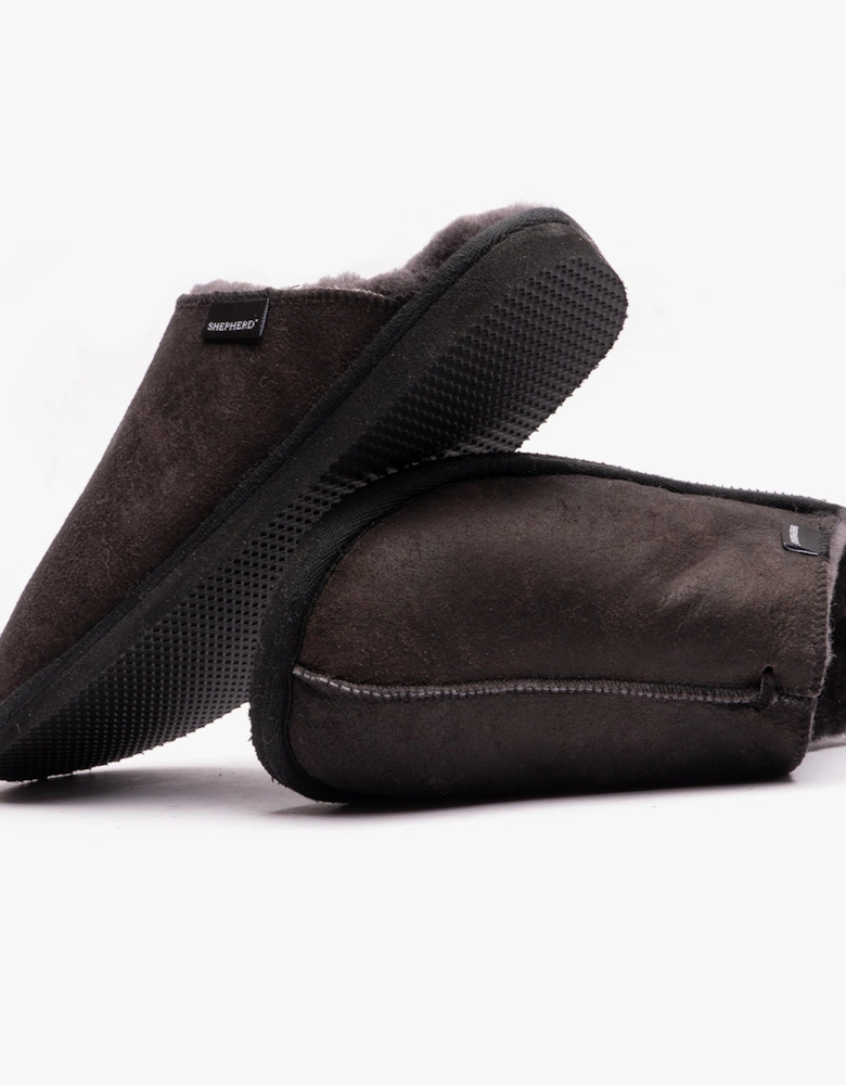 HUGO Mens Sheepskin Mules Black