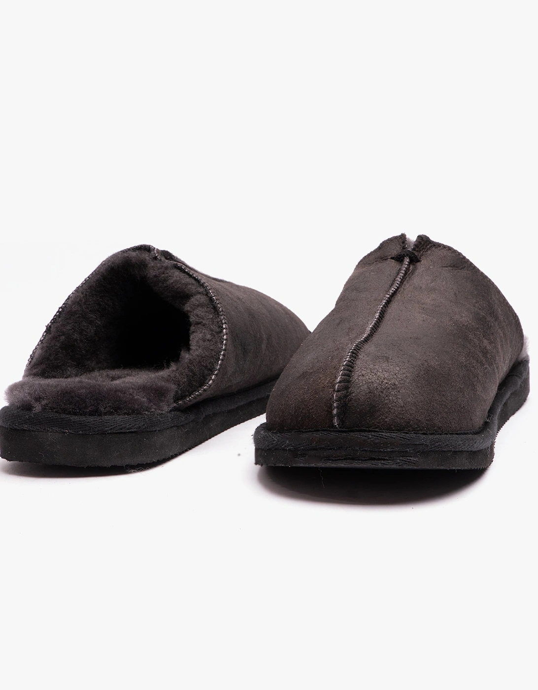 HUGO Mens Sheepskin Mules Black