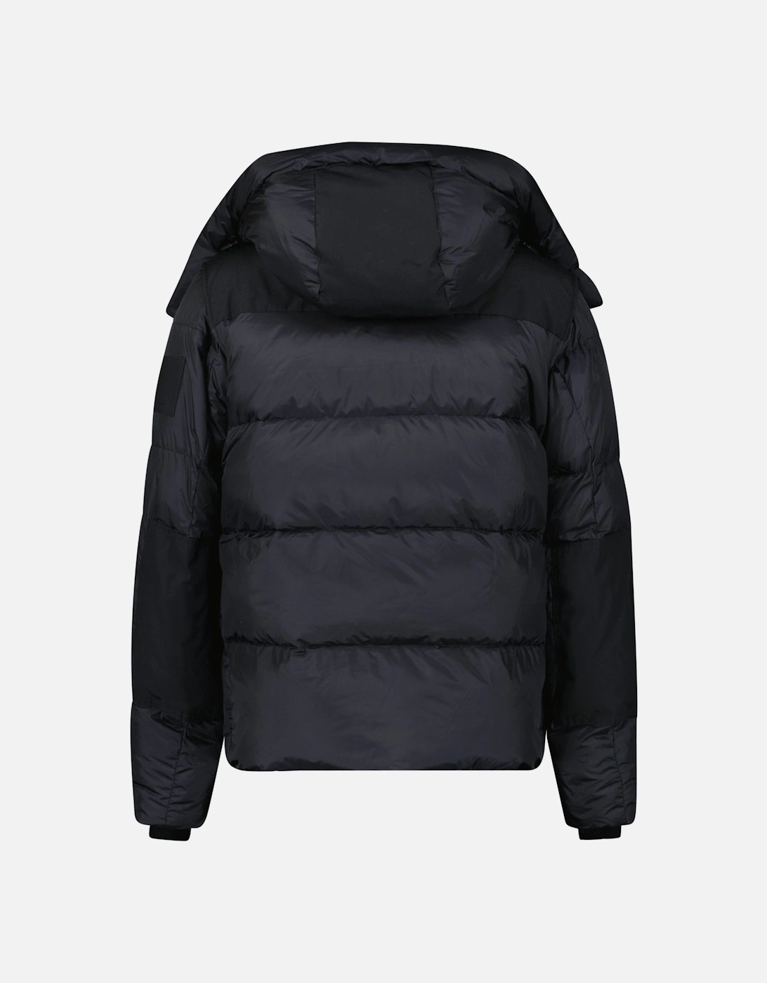 'Leeds' Detachable Sleeve Hooded Down Jacket Black