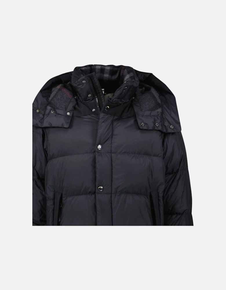 'Leeds' Detachable Sleeve Hooded Down Jacket Black