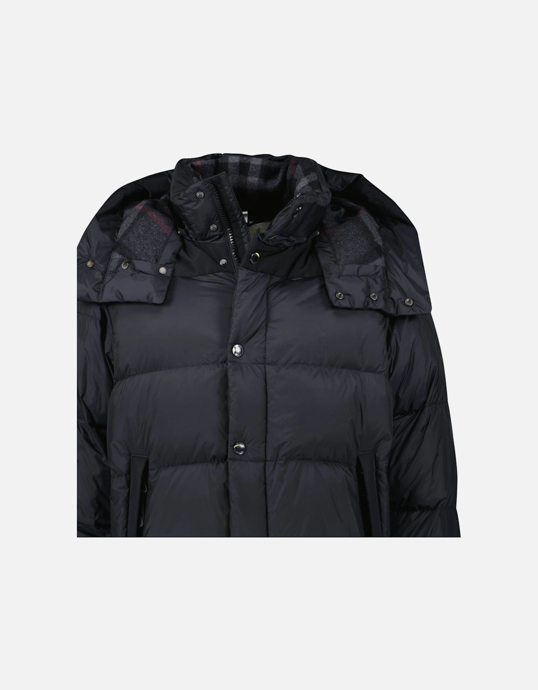 'Leeds' Detachable Sleeve Hooded Down Jacket Black