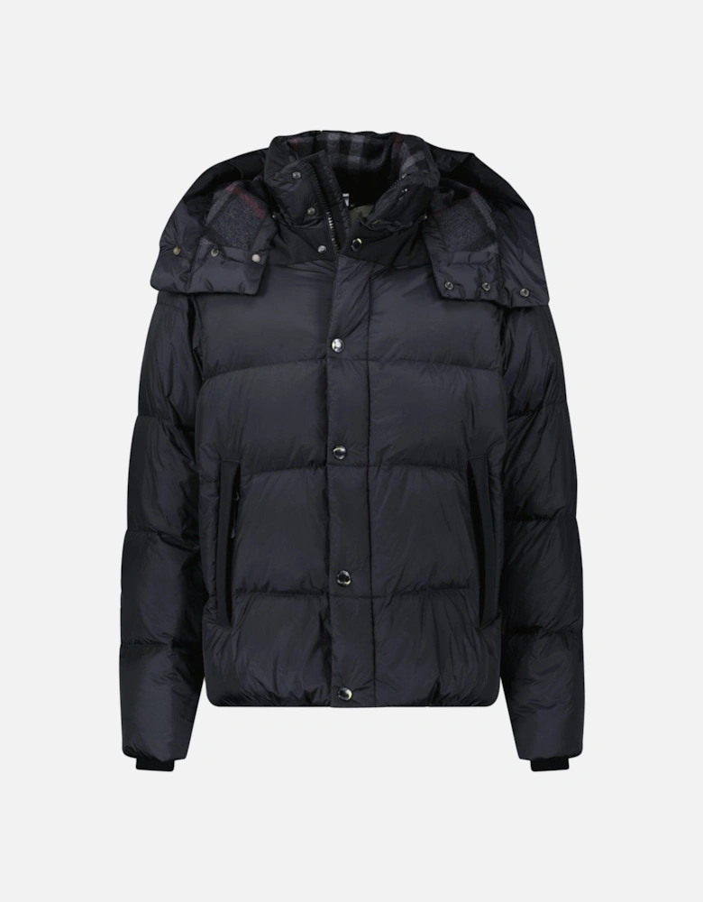 'Leeds' Detachable Sleeve Hooded Down Jacket Black
