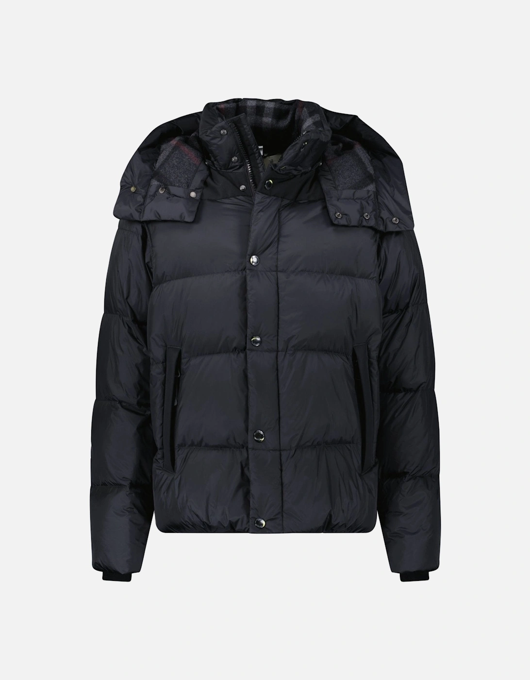 'Leeds' Detachable Sleeve Hooded Down Jacket Black, 8 of 7