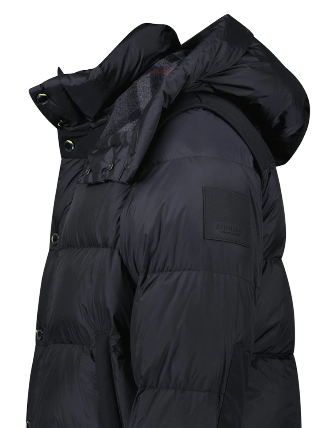'Leeds' Detachable Sleeve Hooded Down Jacket Black