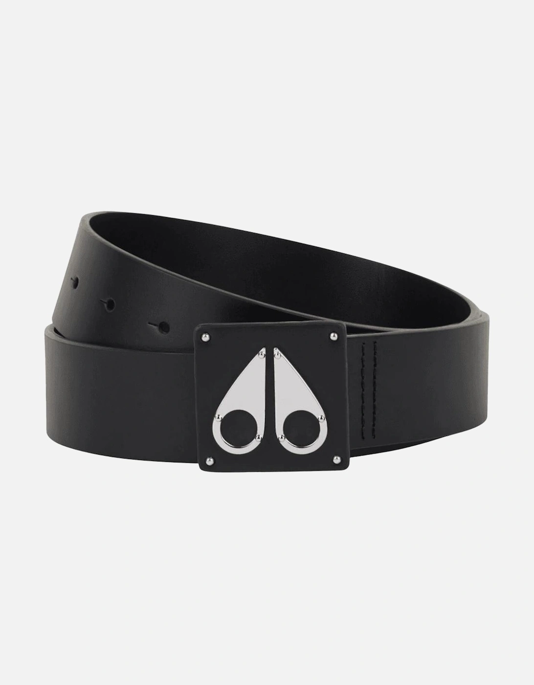 Large Logo Black Leather Belt, 3 of 2